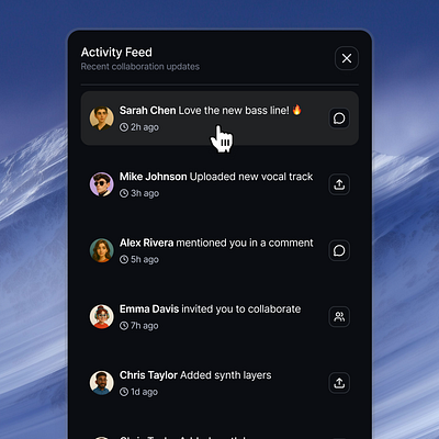 Activity Feed - Consistent UI activity consistentui log sidepanel ui untitledui