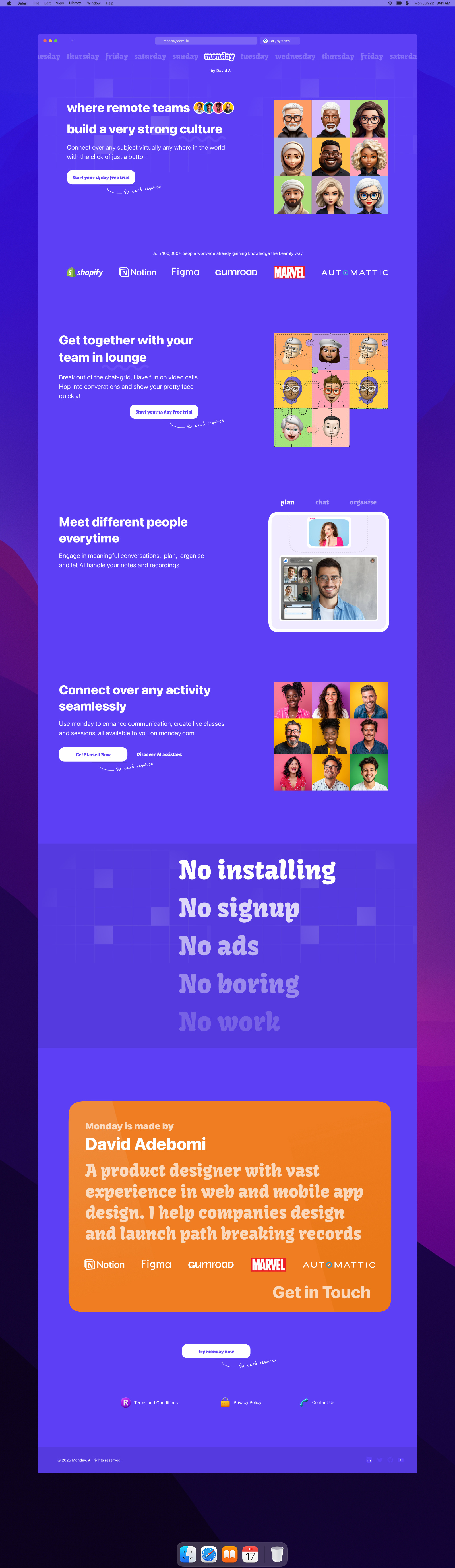 Landing page for an AI powered video conferencing software product design ui ux web design