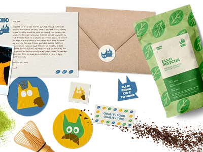 Ello - an Online Cafe Brand branding design graphic design illustration logo poster typography ui ux vector