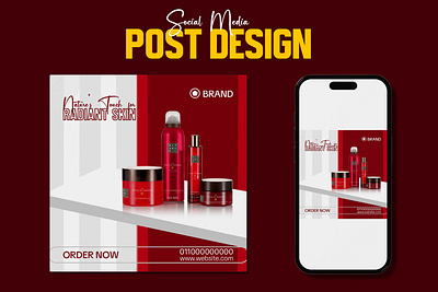 Beauty Care Products Social Media Post Design advertisement beauty care products branding graphic design social media post