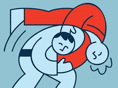 Jiu Jitsu Fighters abstract branding cartoon drawn dynamic fighting figure flat geometric geometry human illustration jiu jitsu karate martial arts mma rough timeline