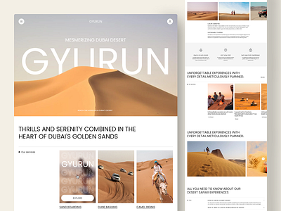 Gyurun - Modern Travel Landing Page adventure booking destination holiday homepage landing page minimalist modern ui nature tourism travel travel agency travel web traveling ui uiux ux vacation web design website