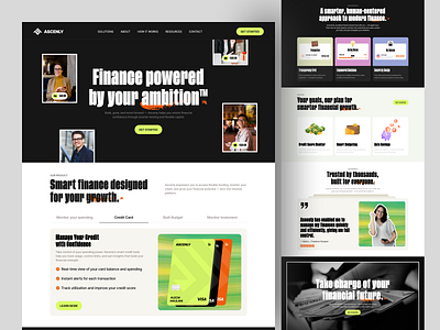 Ascenly - Finance Landing Page b2b bank e wallet finance financial fintech funds home page landing page payment platform saas service startup ui wallet web web design website