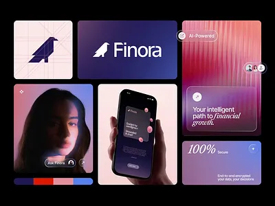 Finora: AI Finance Advisor Branding ai animation bank brand design brand guideline brand identity branding digital bank finance graphic design logo logo animation logo design logo grid logotype marketing motion graphics presentation visual branding visual identity