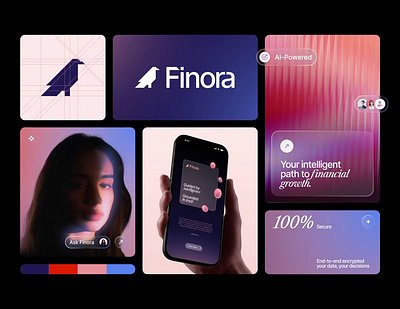 Finora: AI Finance Advisor Branding ai animation bank brand design brand guideline brand identity branding digital bank finance graphic design logo logo animation logo design logo grid logotype marketing motion graphics presentation visual branding visual identity