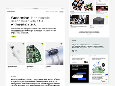 🦈 Woodenshark – Landing page design industrial interface landing pastel portfolio studio ui
