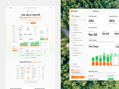 Talenta - HR Management Landing Page bento clean dashboard hatypo hr management human landing management resource saas taufiq