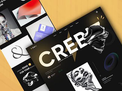 Crebiz – Creative Digital Agency Website UI/UX Design apps design arts branding creative creative agency creativestudio design inspiration landing landing page softcrafty studio ui uin ux design website design