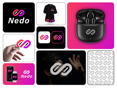 Nedo Modern Audio Tech Logo Design audio brand audio logo brand design branding design creative brand digital brand earbuds logo future tech innovation logo minimal design modern logo music brand music logo premium logo smart tech sound brand sound wave tech business tech logo wireless brand