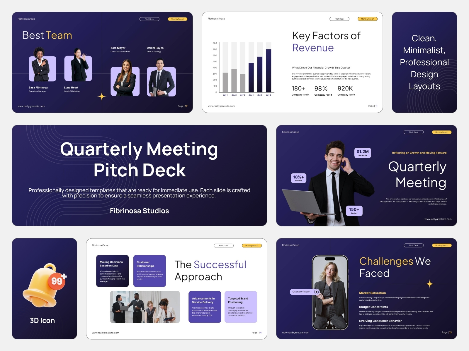 Quarterly Meeting Presentation 3d animated business clean corporate deck meeting minimal modern performance pitch presentation professional quarterly report report deck review strategy update
