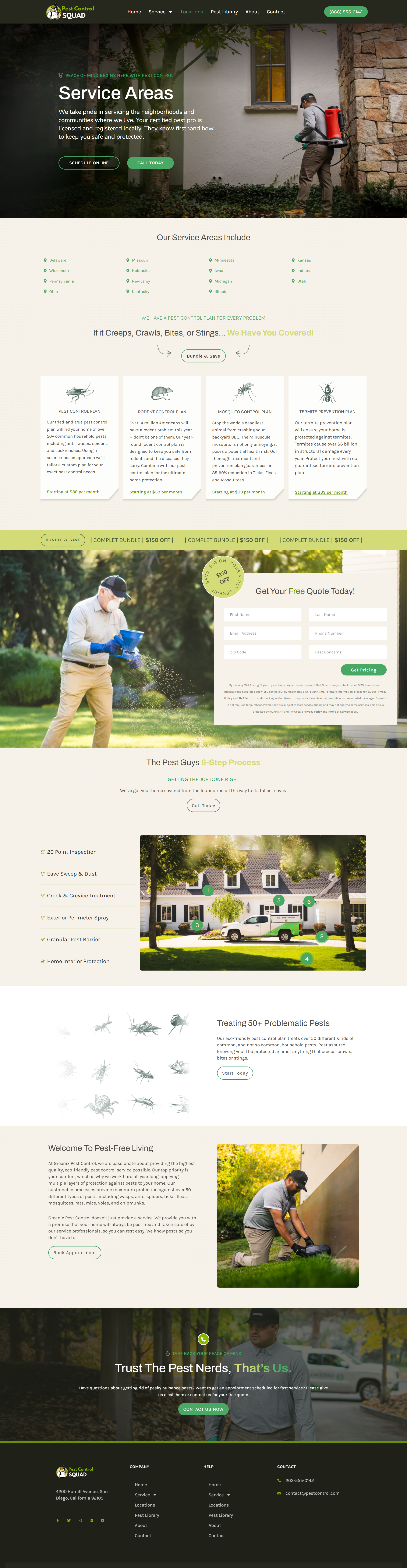 Example of Pest Control Website Template