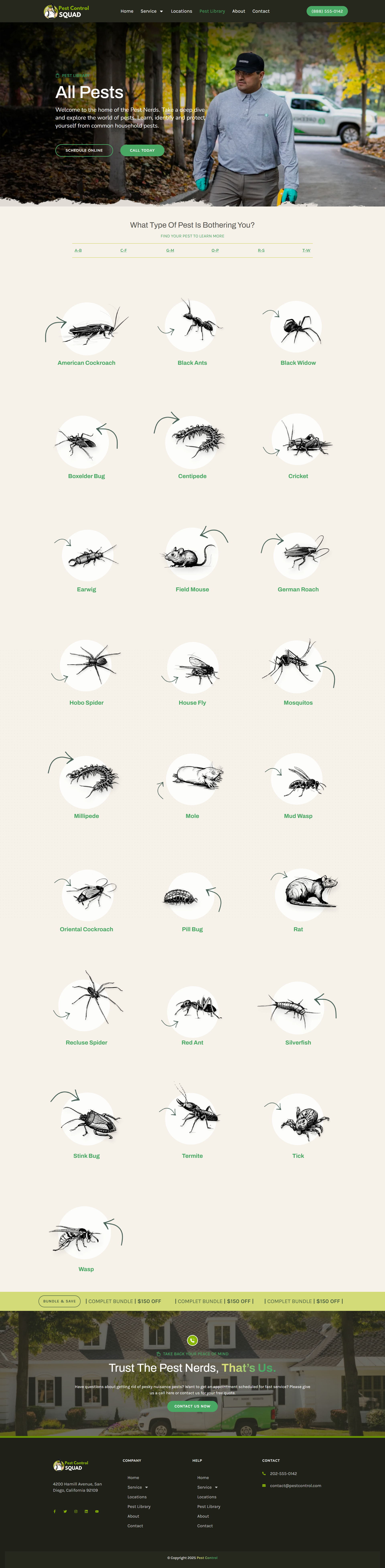 Example of Pest Control Website Template