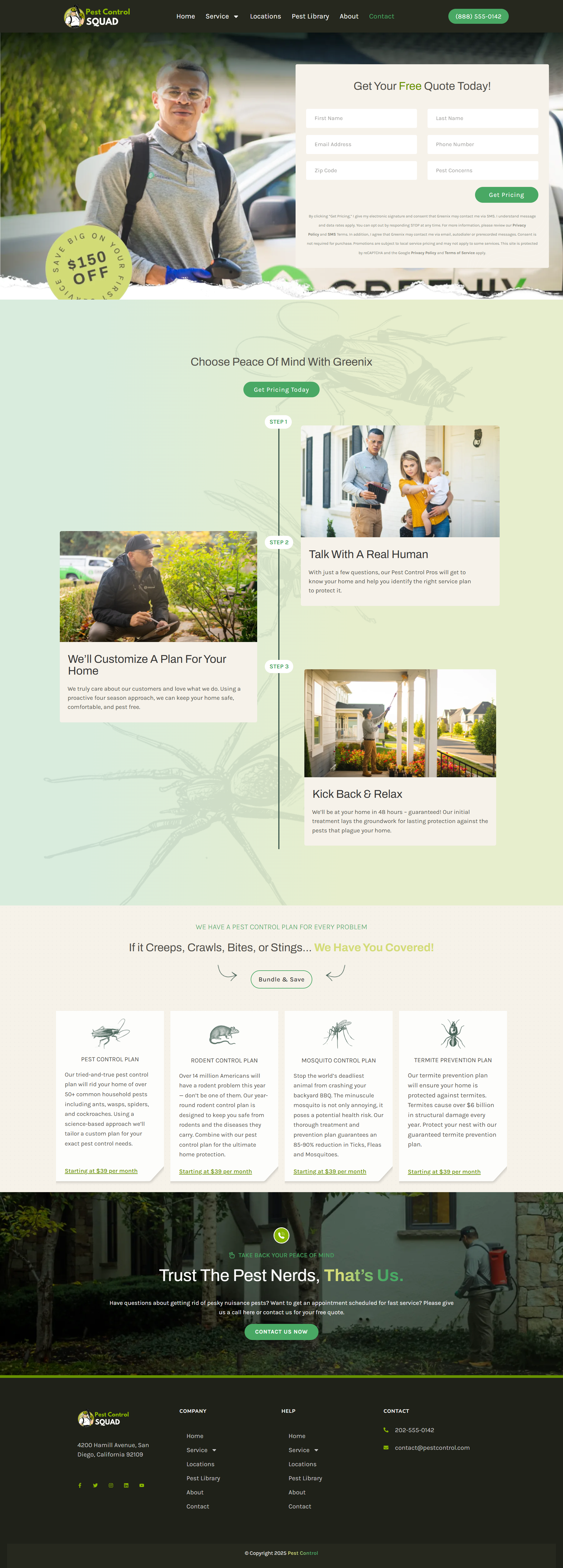 Example of Pest Control Website Template