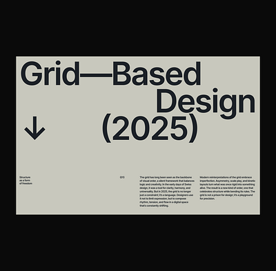 Grid Based Design: Typography Exploration concept ui web design