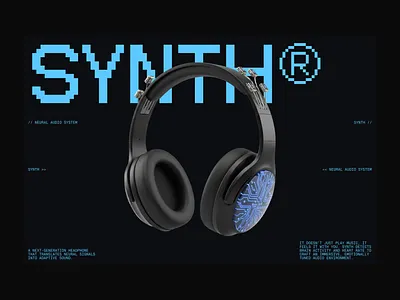 SYNTH® – Futuristic Headphone Concept art concept typography ui web design