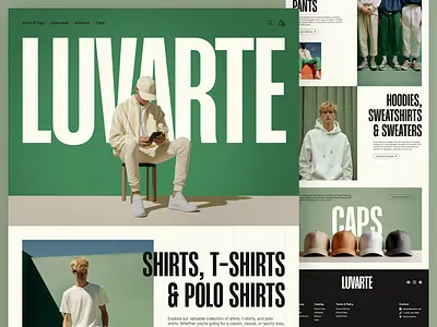 LUVARTE: Men's Fashion E-Commerce Website Design casual wear clothing clothing store e commerce ecommerce ecommerce design fashion fashion store fashion website landing page men mens fashion mens wear minimalist design online shop online store shop ui shopping web design website