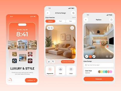 AI Home Interior Design | Mobile App. ai ai exterior design ai home ai home design ai home interior ai home interior app ai interior design ai mobile app app app design application design exterior app home interior app ios mobile app mobile application ui uiux