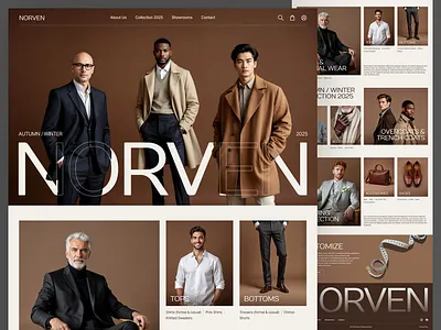 NORVAN: Men's Fashion E-Commerce Website Design Pantone 2025 clothing clothing store e commerce ecommerce elegant fashion fashion store fashion website landing page luxury men mens fashion mens wear online shop online store pantone premium shopping web design website