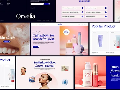 Orvelia | Skincare landing page beauty beauty design beauty product brand design brand identity clean design cosmetic brand ecommerce design health landing page luxury brand design luxury skincare branding minimal ui product design self care uiux design visual design web design