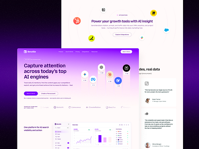 Benzille - AI Citations | Website Design ai branding citations design gradients purple ui web design website