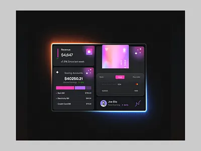 Bento Grid - Finance App & Web UI bank card bento grid bento grid ui branding component digital banking finace icons finance app finance app ui finance card ui finance web ui homepage ui mobile banking saas ui design uiux website