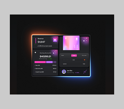 Bento Grid - Finance App & Web UI bank card bento grid bento grid ui branding component digital banking finace icons finance app finance app ui finance card ui finance web ui homepage ui mobile banking saas ui design uiux website