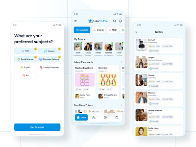 Home - Tutors! activity blue design find tutors flashcards gpa home learning mobile app peer sat subjects tutor ui ux strategy