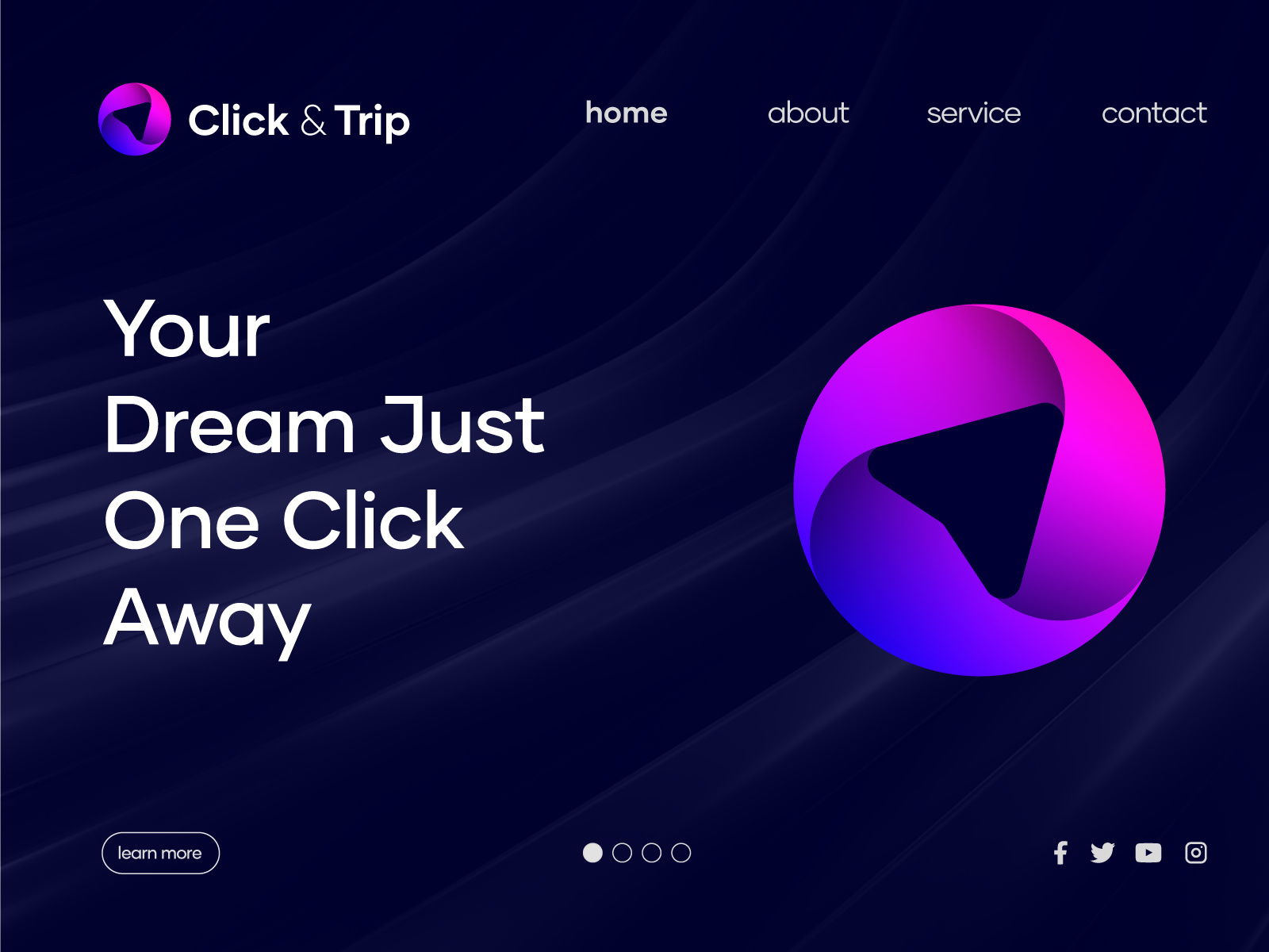 Click+Trip Logo Design Concept abstract ai logo app icon brand branding click creative logo gradient graphic design identity logo logo designer logodesign logotype modern logo negative space logo smart logo tech logo trip visual identity