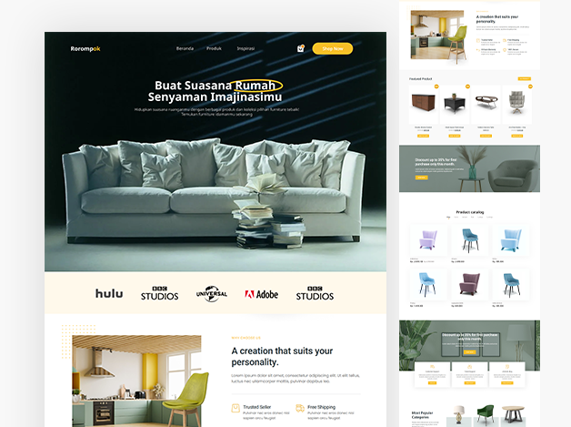 Furniture Company Website Landing Page figma design figma website landing page design ui design ui ux design web design