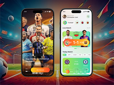 Football Live Score Mobile App footballapp footballui livescore matchtracking mobileappdesign realtimeupdate scoretracker soccerdesign sportsapp sportstracking uiinspiration uxuidesign