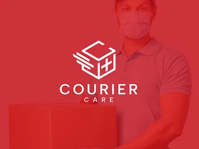Courier Care Minimal Line Art Logo with Box Icon brand identity branding design design logo flat graphic design icon illustration line line art logo logo design logos logotype minimal modern timeless ui unique
