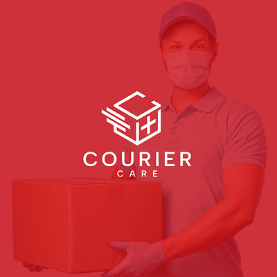Courier Care Minimal Line Art Logo with Box Icon brand identity branding design design logo flat graphic design icon illustration line line art logo logo design logos logotype minimal modern timeless ui unique