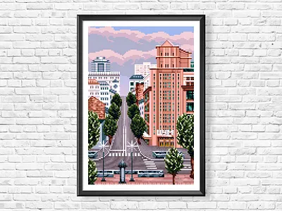 Pixel Art Kyiv 16bit 8bit enviroment game art game design illustration khreschatyk khreschatykstreet kyiv kyivtsum pixel art pixelart pixelartkyiv pixelartukraine pixelkyiv pixeltsum pixelukraine tsum ukraine ドット絵