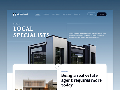 Neighborhood – Real Estate Website-Design best web design corporate website design hospitality website interface landing page luxury real estate luxury real estate taglines luxury website modern web product property booking real estate real estate landing page real estate website real property ui ux designer ux web website