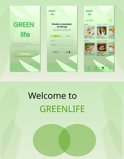 green life 3d animation branding graphic design logo motion graphics ui