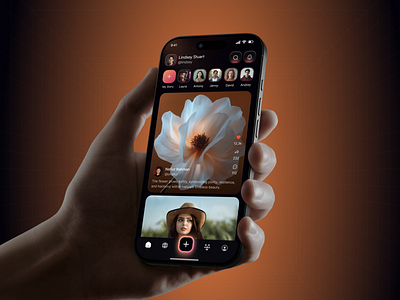 Social Media Mobile App app app design application application ui chat ios mobile app mobile app design mobile app ui mobiledesign product profile share social media social media app social media mobile app social media ui stories ui design