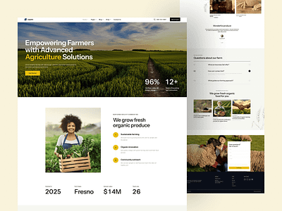 Organic Farm Landing Page – Free Sustainable Agriculture Website agriculture digitalagency dribbbleinspiration eco farmers greenenergy landing page landing page design landingpage modernweb naturedesign organicfarm productdesign sustainabledesign template design uiconcept uidesign uiux web design webdesign