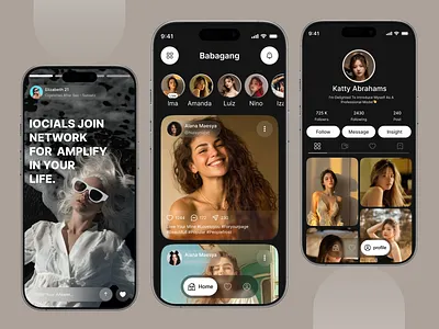 Social Media App UI Design ai app app design community app dark mode app design group chat ui ios app mobile mobile app mobile app ui modern design product design profile social app social media app social media platform social networking social platform ui ux
