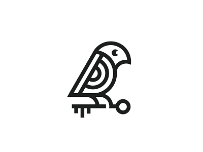 Bird Key Logo for sale anhdodes bird branding design icon key logo logo design logo designer logodesign logomark minimalist logo real estate sparrow symbol
