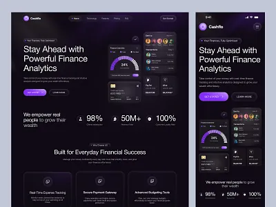SaaS Website Design bank crypto dashboard finance fintech landing page money money management saas saas landing page saas landing page design saas product saas ui saas website saas website design web design