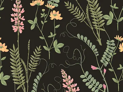 Delicate Wild Flowers. Seamless pattern fabric fashion floral flower luxury packaging pattern seamless textile vintage