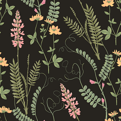 Delicate Wild Flowers. Seamless pattern fabric fashion floral flower luxury packaging pattern seamless textile vintage