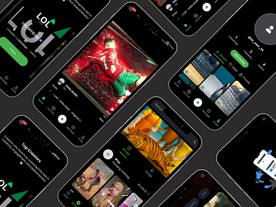 LOL Live Streaming Mobile App Design app design app development company app interface entertainment app live streaming app mobile app design mobile design mobile ui product design social app design social media app streaming app ui design user experience ux design video app