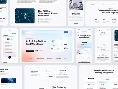 AI-Powered Learning Website ai ai landing page ai learning ai powered learning ai powered learning website ai tool ui ai website design landing page minimal modern saas website design saas saas website software software website design ui web design web site website