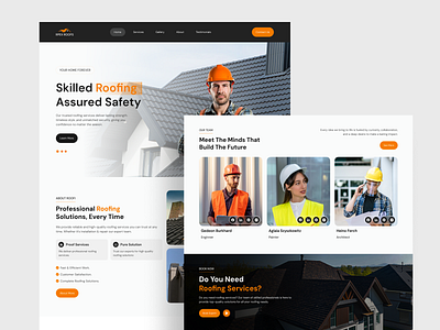 Roofing landing page Website Design company construction hero homepage landing page responsive roofing her roofing landing page roofing repair roofing website service service website ui uiux ux website