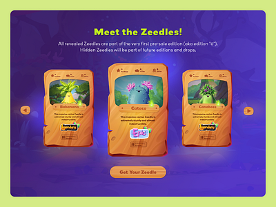 Zeedz - Meet the Zeedles Concept characters collectibles concept crypto figma gamedesign gamified illustration interface nft playful playtoearn web3 webdesign zeedz
