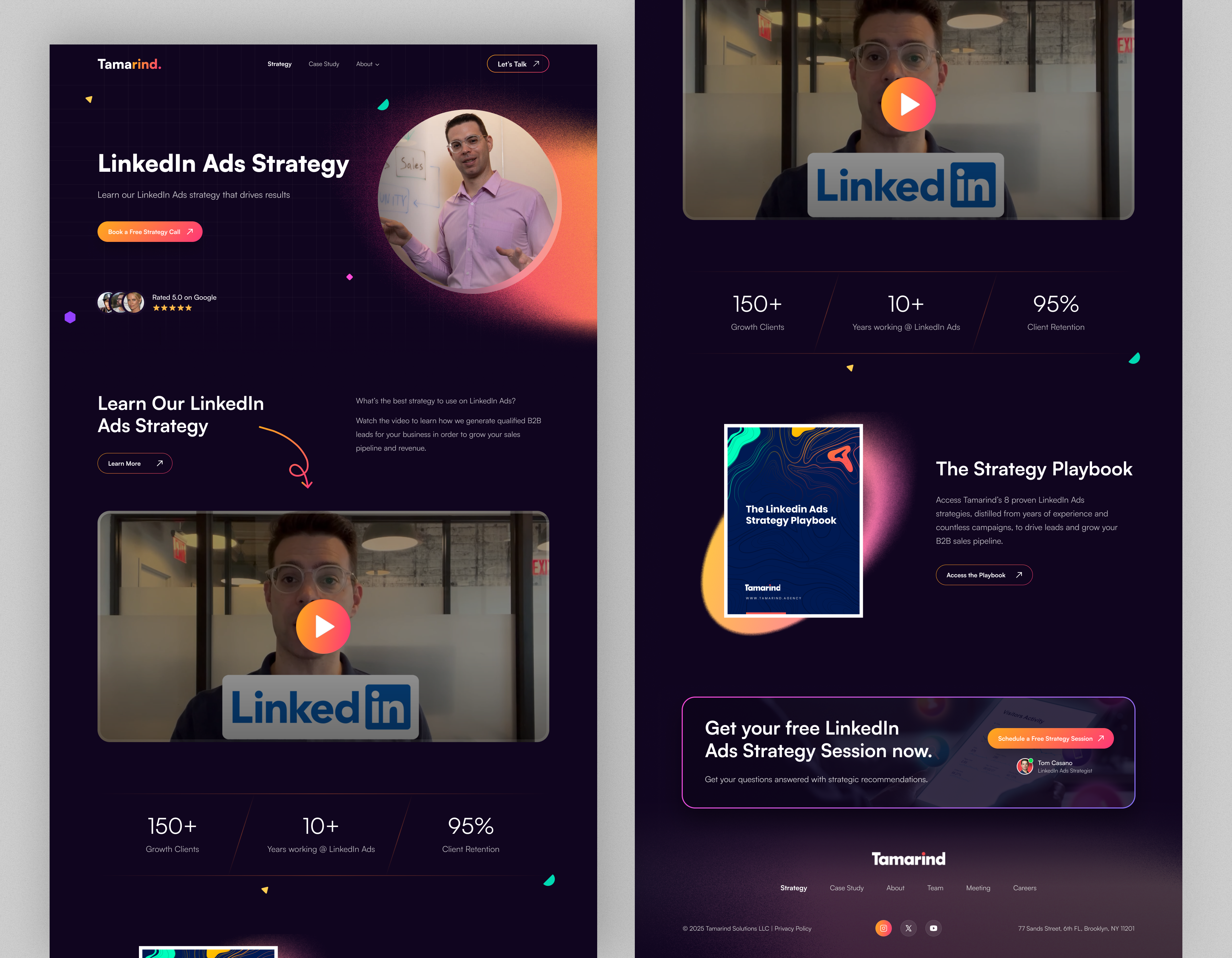 Tamarind – LinkedIn Ads Strategy Landing Page UI/UX Design b2b saas conversion focused design design digital agency website interface landing page landing page design lead generation linkedin ads marketing agency marketing landing page saas landing page ui ui design uiux uiux design web design website website design