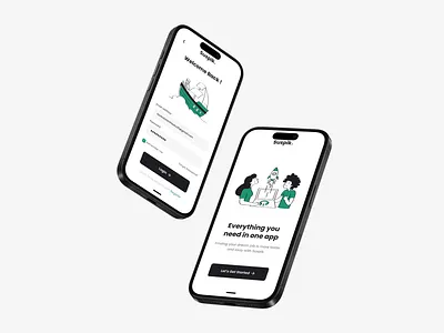 App Onboarding & Login Screens 🚀 android app design black green illustration ios login screen minimal mobile app onboarding ui ui design
