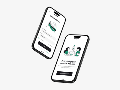 App Onboarding & Login Screens 🚀 android app design black green illustration ios login screen minimal mobile app onboarding ui ui design