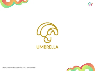Umbrella Logo brand design gold golden line logo design logo designer logo for sale logo idea logo inspiration logomark logotype luxurious luxury monoline rain season umbrella weather zzoe iggi